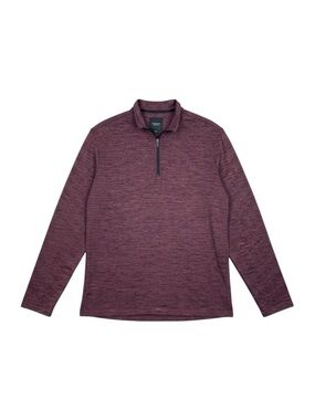 01.Algo Performance 1/4 Zip‎ Pullover Burgundy Heathered Stretch Men’s XL